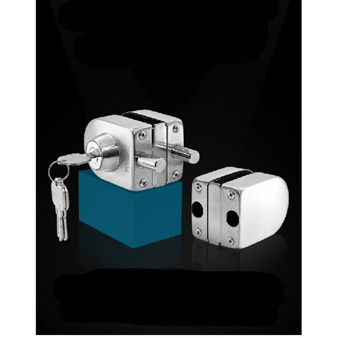 Semi-circular Stainless Steel Glass Lock No-drilling Sliding Door Locks Office Frameless Glass Clip Interior Security Door Latch