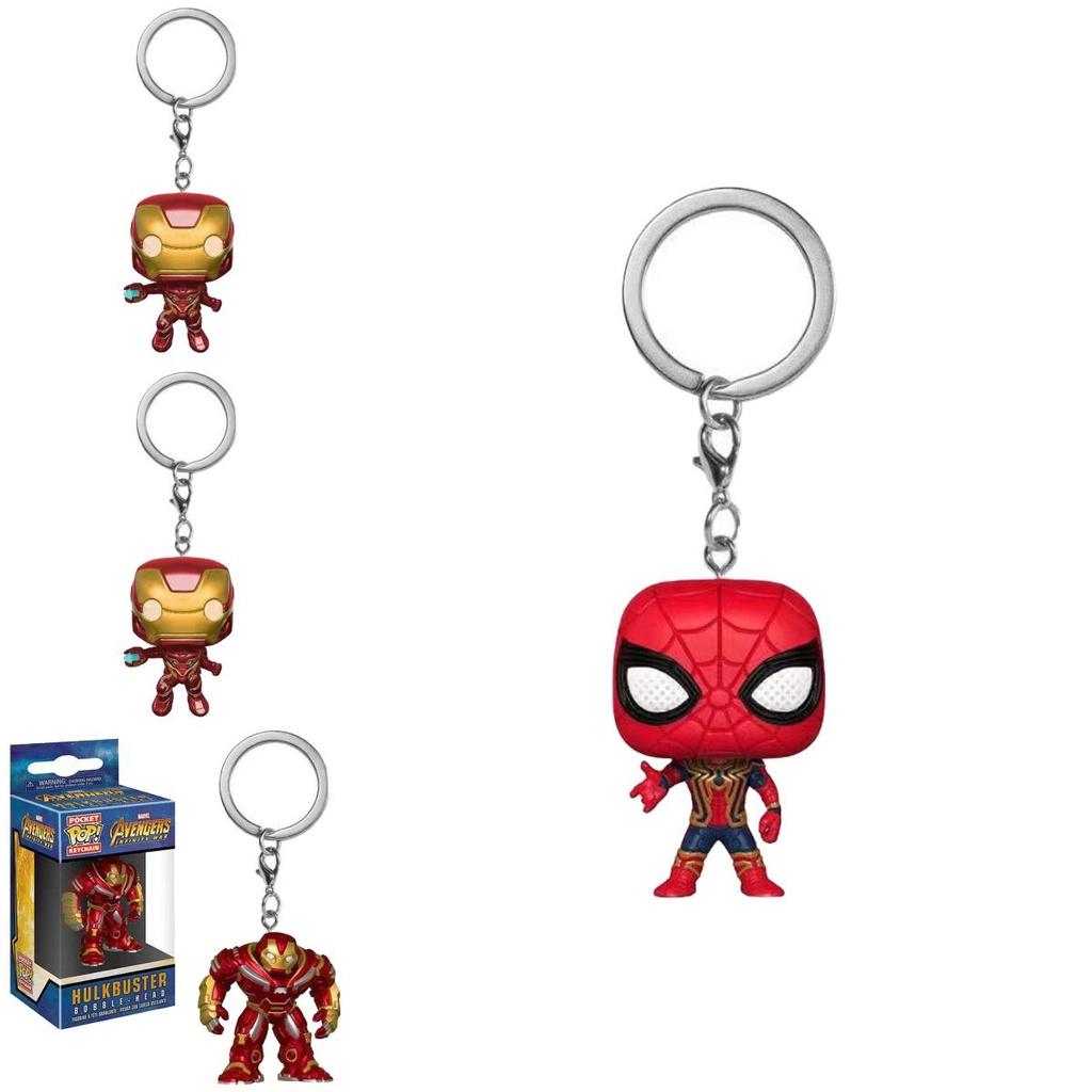 Idea Marvel Funko Pop Avenger Hulk Iron Man Keychain Figure Backpack Pendant