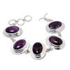 Natural Amethyst Gemstone Handmade 925 Sterling Silver Bracelet, Amethyst Bracelet For Wife , Unisex Bracelet, Engagement Gifts