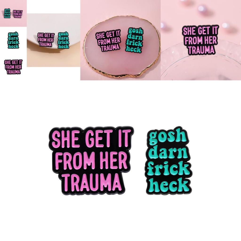 Creative European Style Colorful Letter Brooch Unique Minimalist Metal Badge Accessory