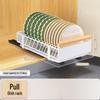 Zhishi White Carbon Steel Pull-Out Dish Rack with Drip Tray