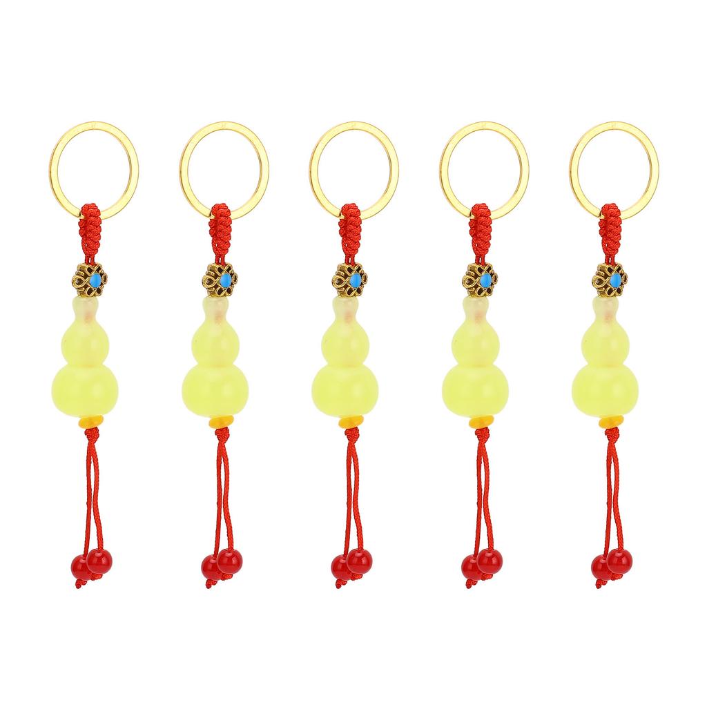5Pcs Gourd Keychain Exquisite Craft Sturdy Multifunctional Stylish Look Gourd Key Ring for