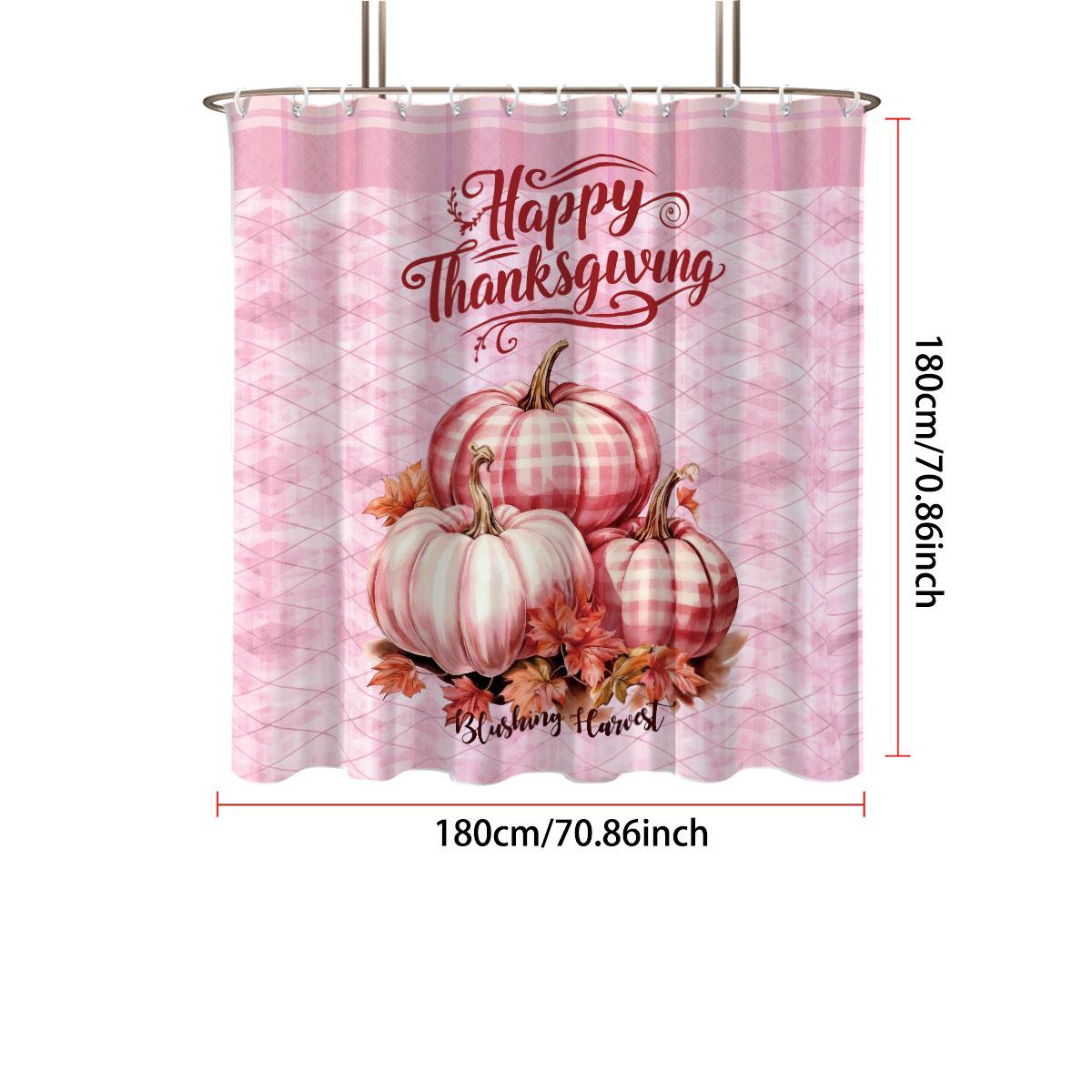 

1Pc Thanksgiving Autumn Harvest Pumpkin Print Waterproof Shower Multi Size Privacy Curtain With 12 Hooks Easy Installation 90x180cm