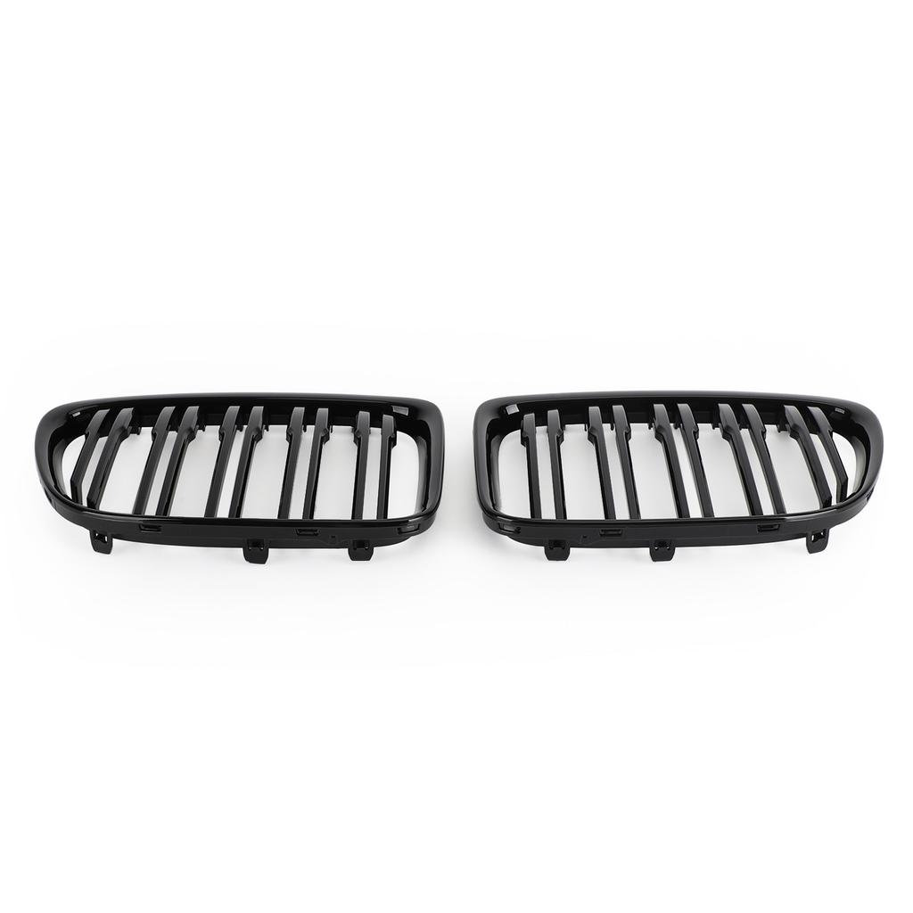 Gloss Black Dual Slats Front Hood Kidney Grill Grille Fit BMW X1 E84 2009-14 SUV