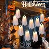 10Pcs LED Ghost Battery Operated Halloween Lights W/ 8 Light Modes Glowing Spooky Ghost LED Light String for Garden Indoor Party