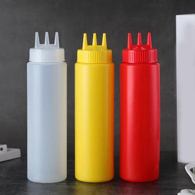 Saucen-Quetschflasche mit drei Löchern – vielseitiger PE-Gewürzbehälter für Ketchup, Salatdressing und mehr