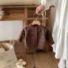 Autumn and winter new baby girl long-sleeved embroidered cardigan baby foreign versatile pine cone jacket top