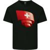 Gekräuselte Schweiz Flagge Schweizer Tag Fußball Kinder T-Shirt Kinder
