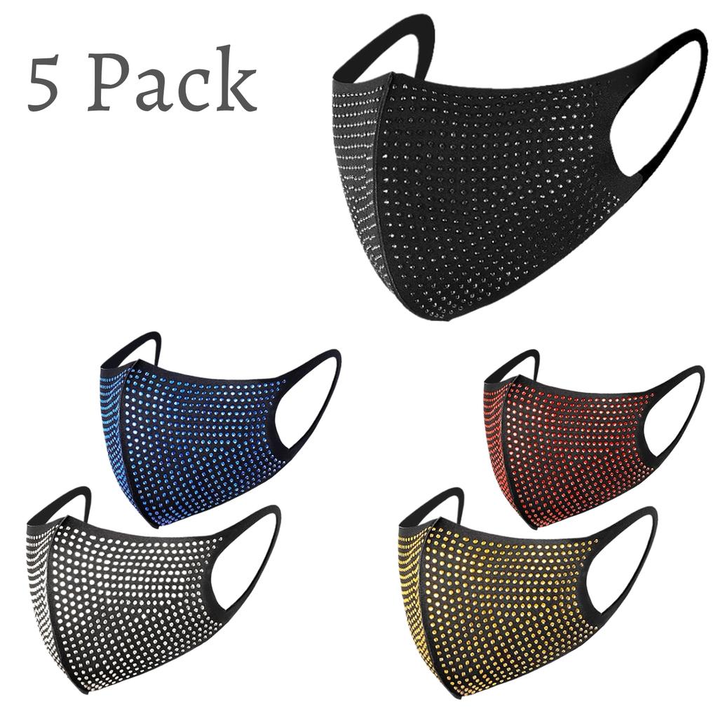 Shiny Rhinestone Fashion Face Mask - Stylish, Reusable, and Perfect for Parties & Outdoor Activities