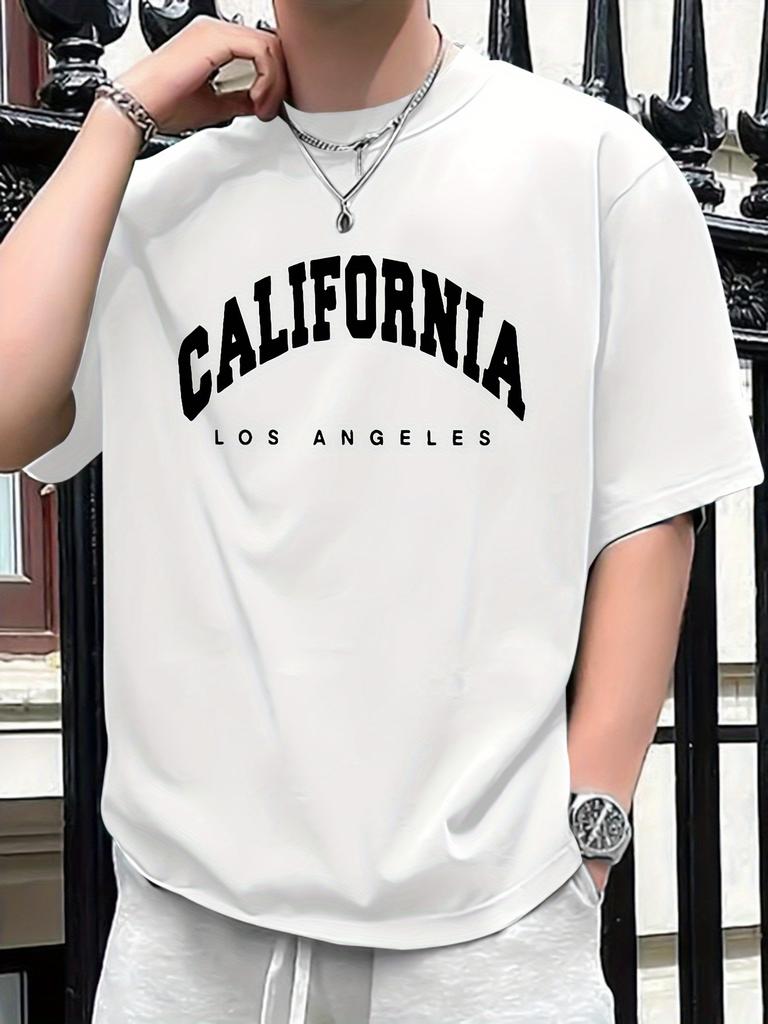 CALIFORNIA Printed Men's Casual Trendy Fashion Crew Neck T-shirt