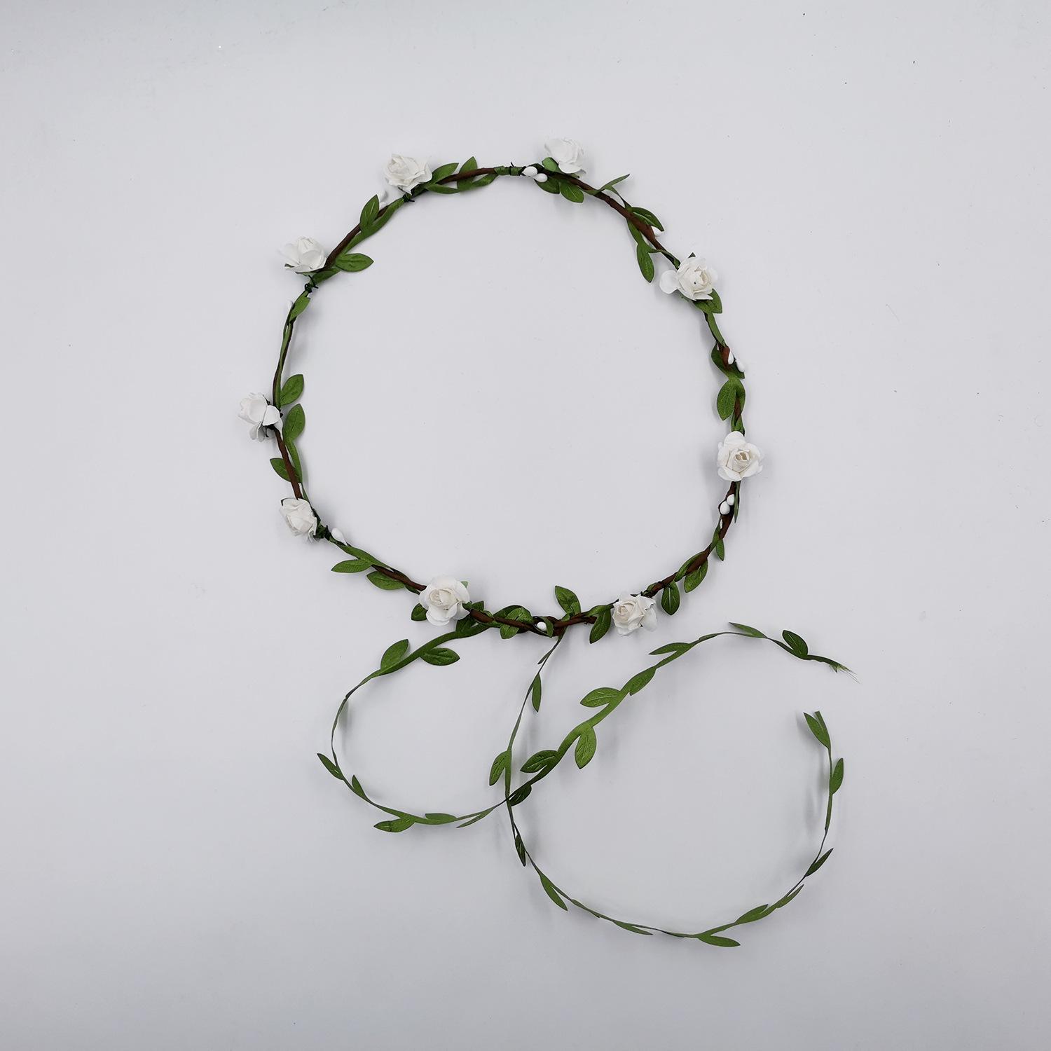 Korean Style Seaside Bridal Flower Headband Hairpiece белый