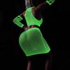 FASHION Plus Size Erotic Curvy Bodysuit Costumes Sex Mesh Babydoll Dress New Luminous Crotchless Bodystocking For Transparent Lingerie