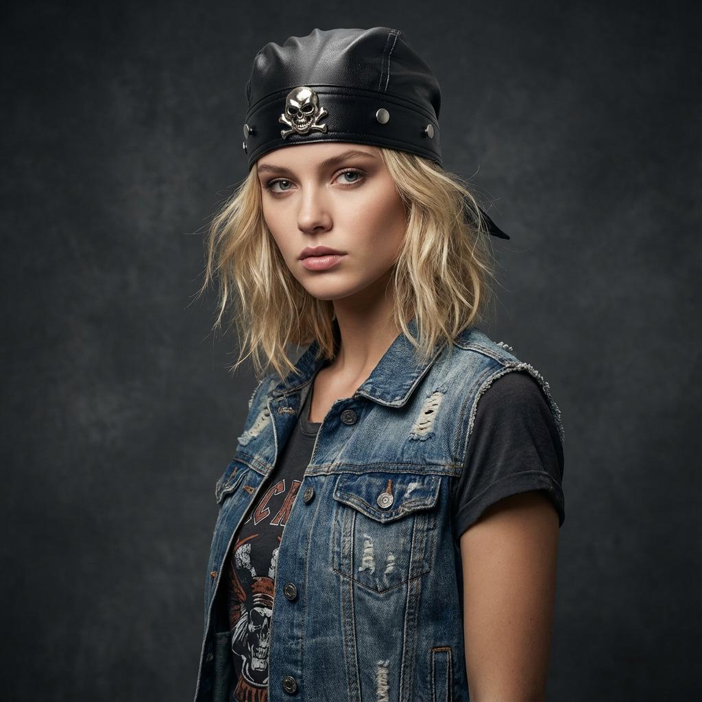 Rivetto Custodia in Pelle Cinturino per la Testa Cappellino Cappellino Harley Cappellino Ferroviario Cappellino Pirata Cappellino Baotou in PU