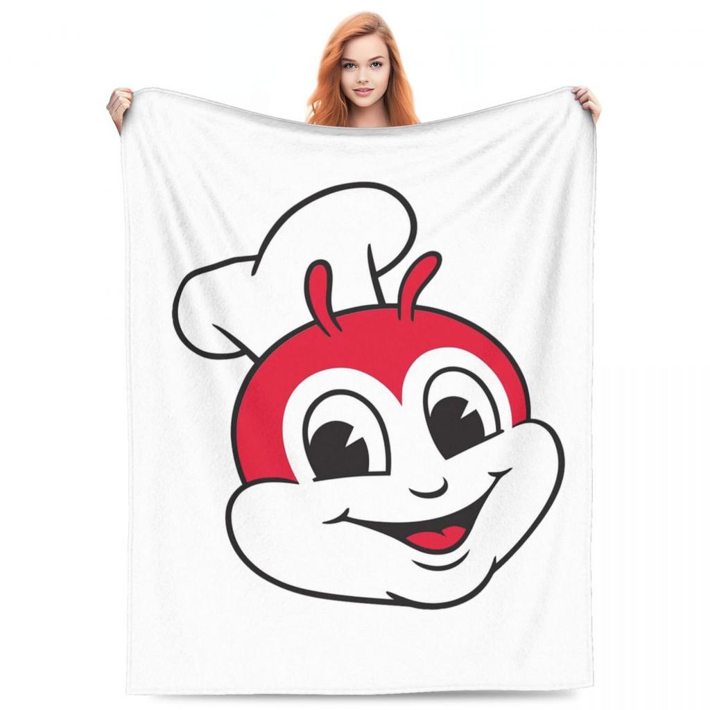 Jollibee Mascot Blankets Flannel Sofa Throw Blanket Breathable Throw Blankets for Couch Bedding Office Throws Bedspread Quilt