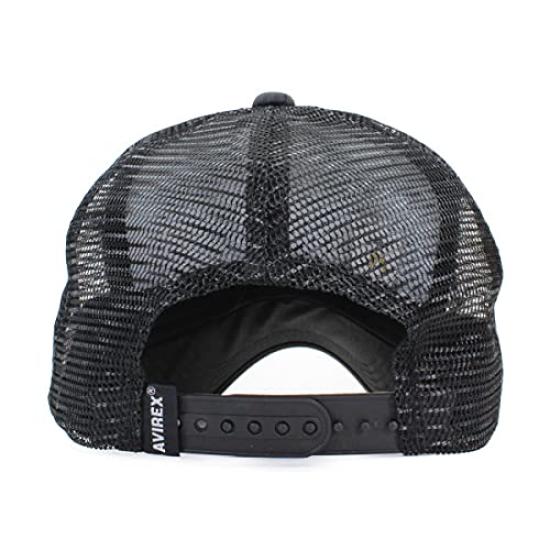AVIREX Avirex Mesh Cap Hat NUMBERING USA Large Size Big Size XL Camo Men's (Black (NUMBERING), M)