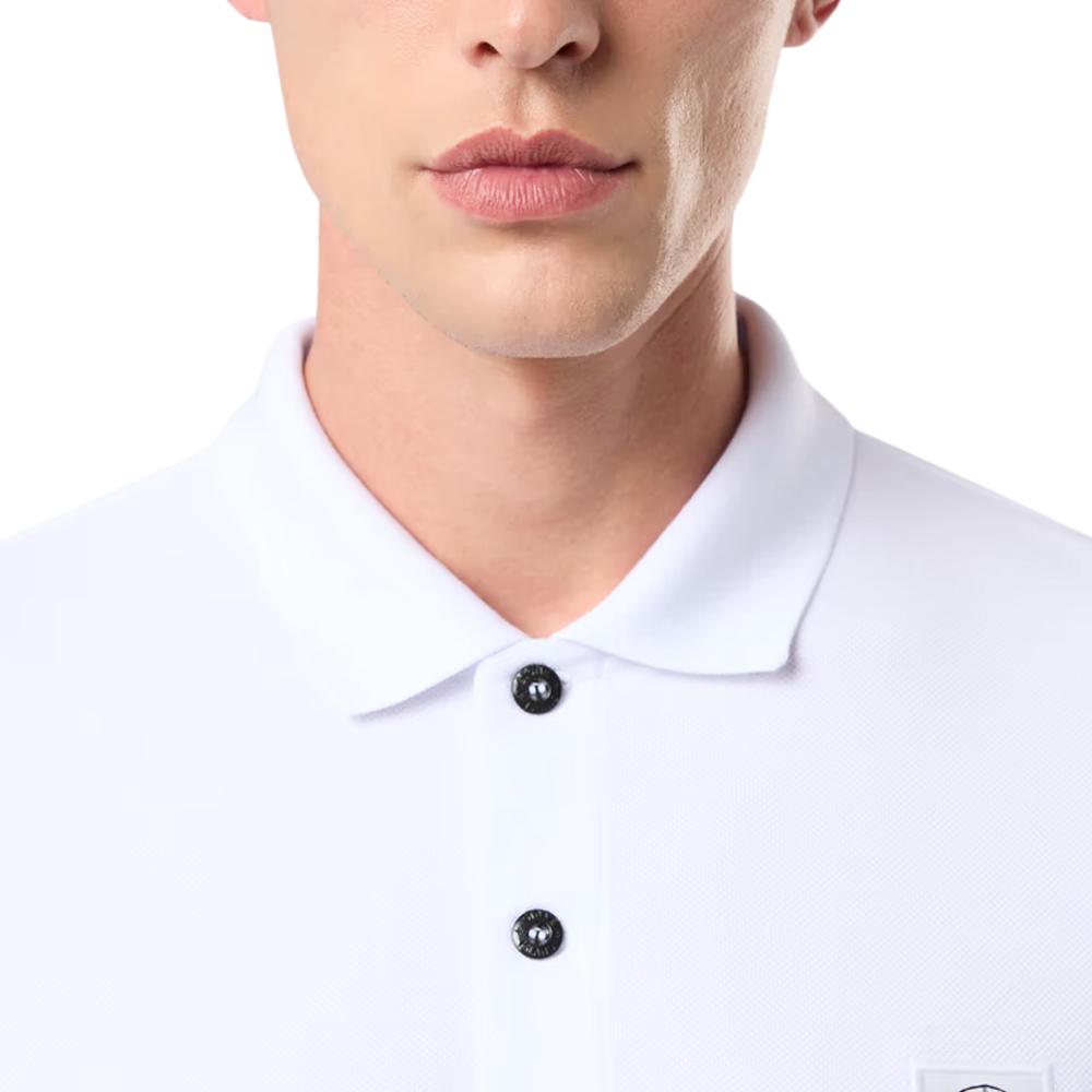 STONE ISLAND Camisa Polo de Manga Curta com Botão de Logo Masculina Camisas Polo Branca K1S1522000-2RS0039-V0001