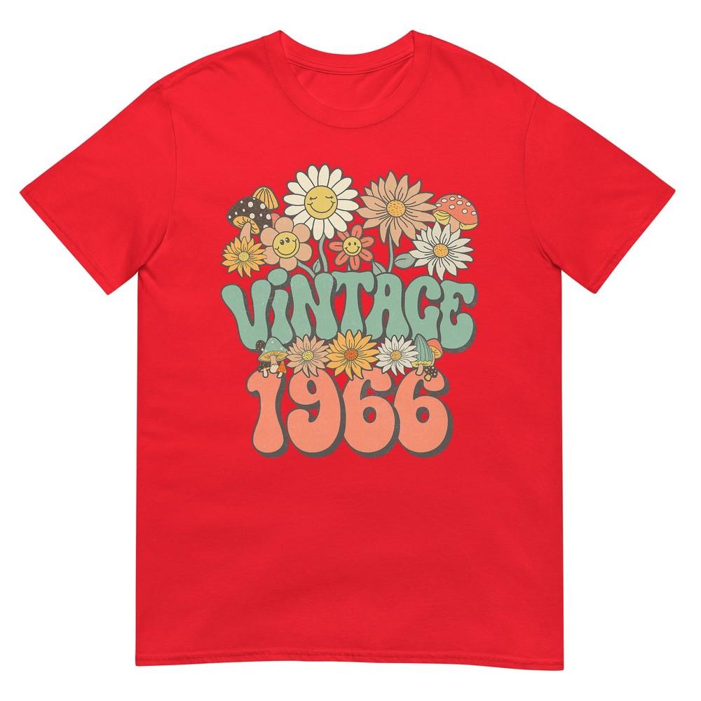 Retro Groovy Vintage 1966 Floral Hippie Daisy 60th Birthday TShirt S
