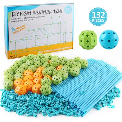 132 Pieces Science And Education Collage Tent Castle Game House Bead Diy Tent Stem Children'S Building Assembly Toy