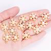 10Pcs Delicate Pearl Zircon Snowflake Pendant Alloy Metal Charms for Diy Jewelry Making Necklaces Earrings Craft Accessories