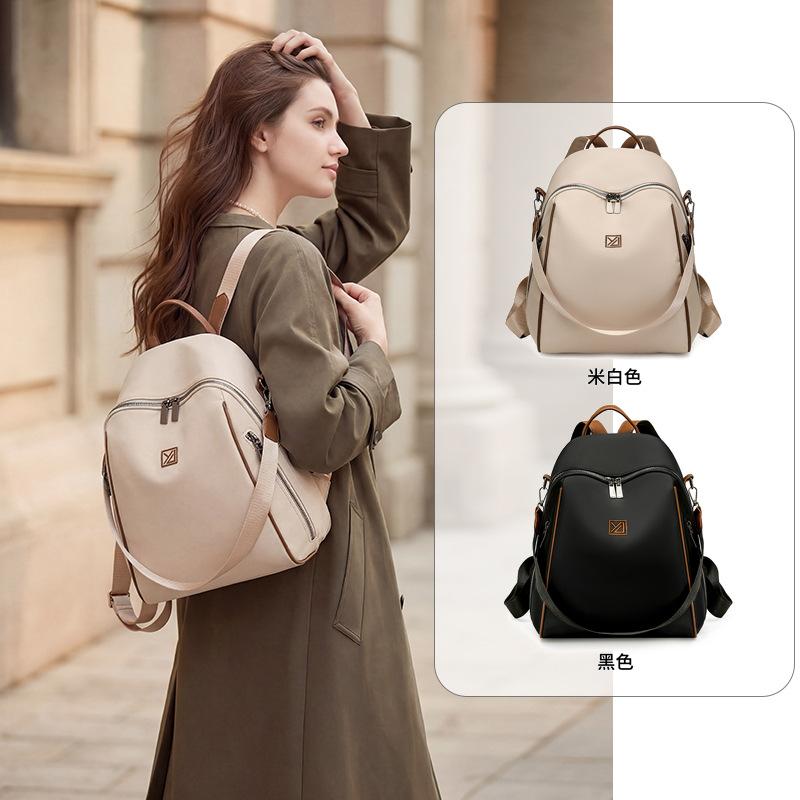 Schoolbag Korean Version Women's Backpack Casual Commuter Nylon Backpack Large Capacity Simple Lightweight Outdoor Travel Bag Women