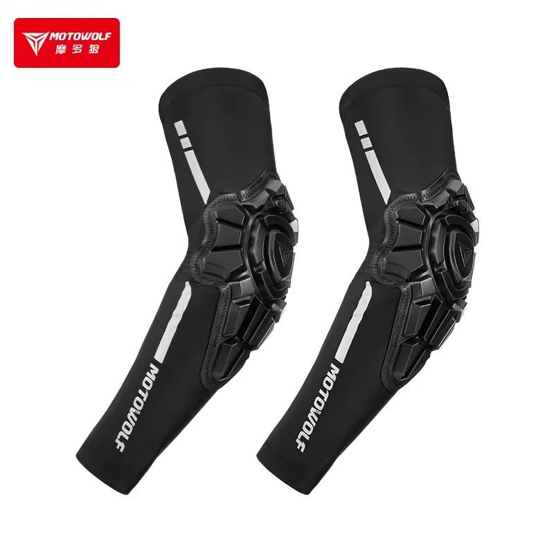 MOTOWOLF Summer Motorcycle Elbow Pads Mtb Cycling Elbow Protection Motocross Elbow Protector BMX DH ATV Motorcyclist Equipment L чёрный