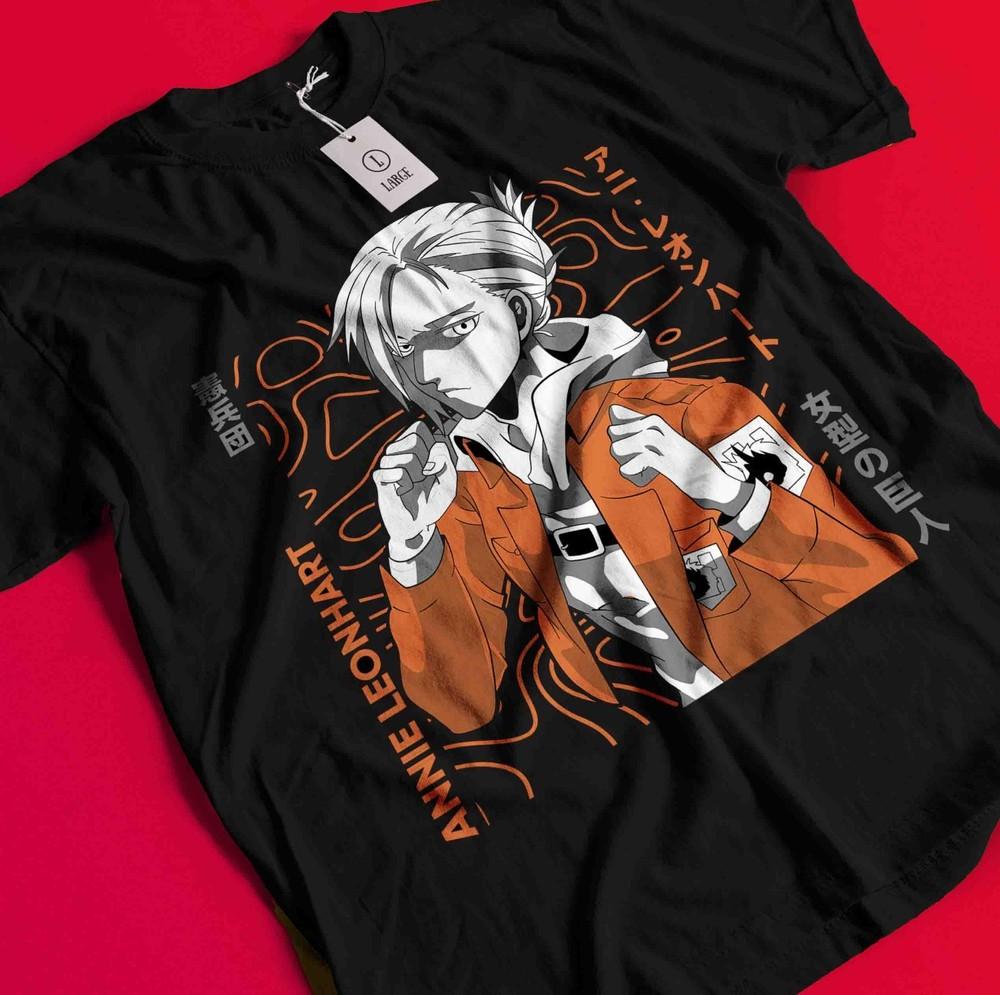 

Attack On Titan Shirt Female Annie Tshirt Levi T-Shirt AOT Eren Mikasa Hange Tee AA50 L