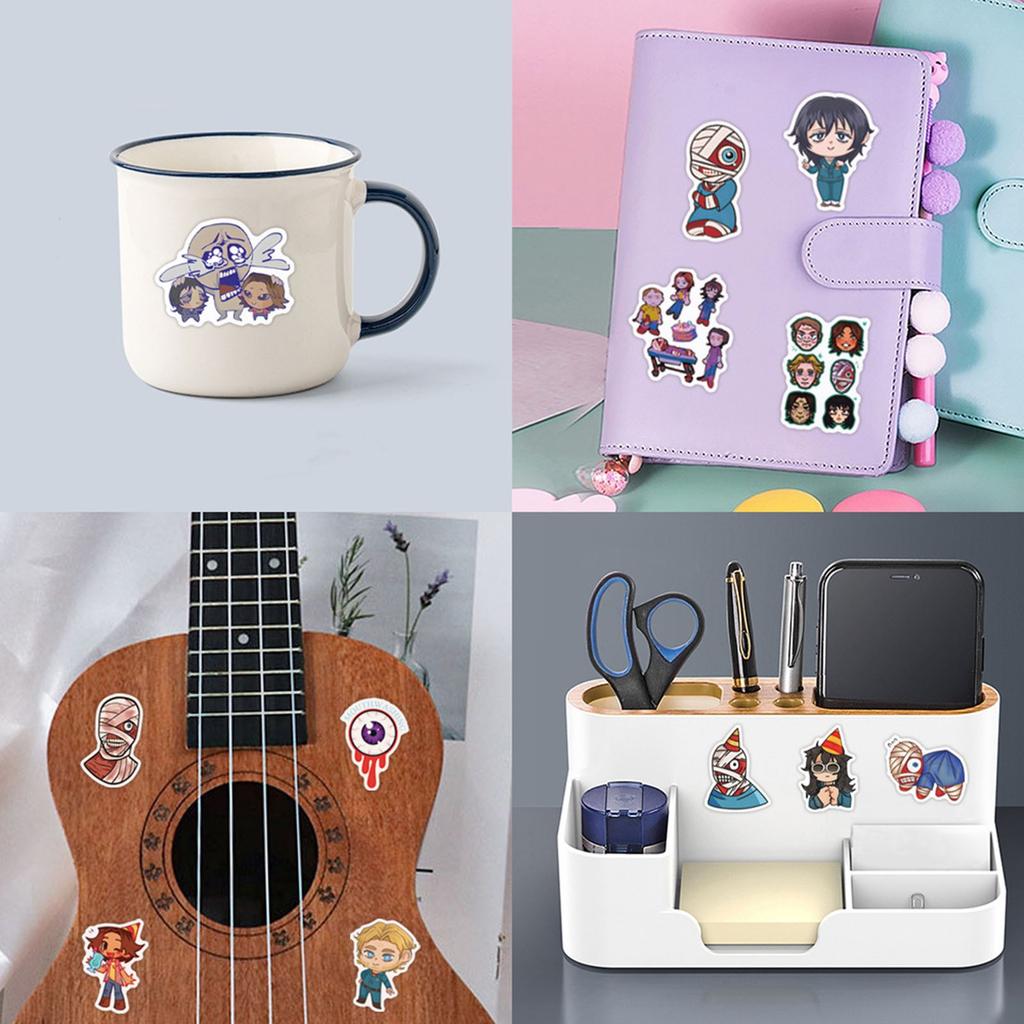 55pcs Suitcase Stickers Waterproof Stickers Scooter Computer Tablet Cartoon Decoration