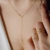 Retro Moon and Star Tassel Pendant Necklace for Women