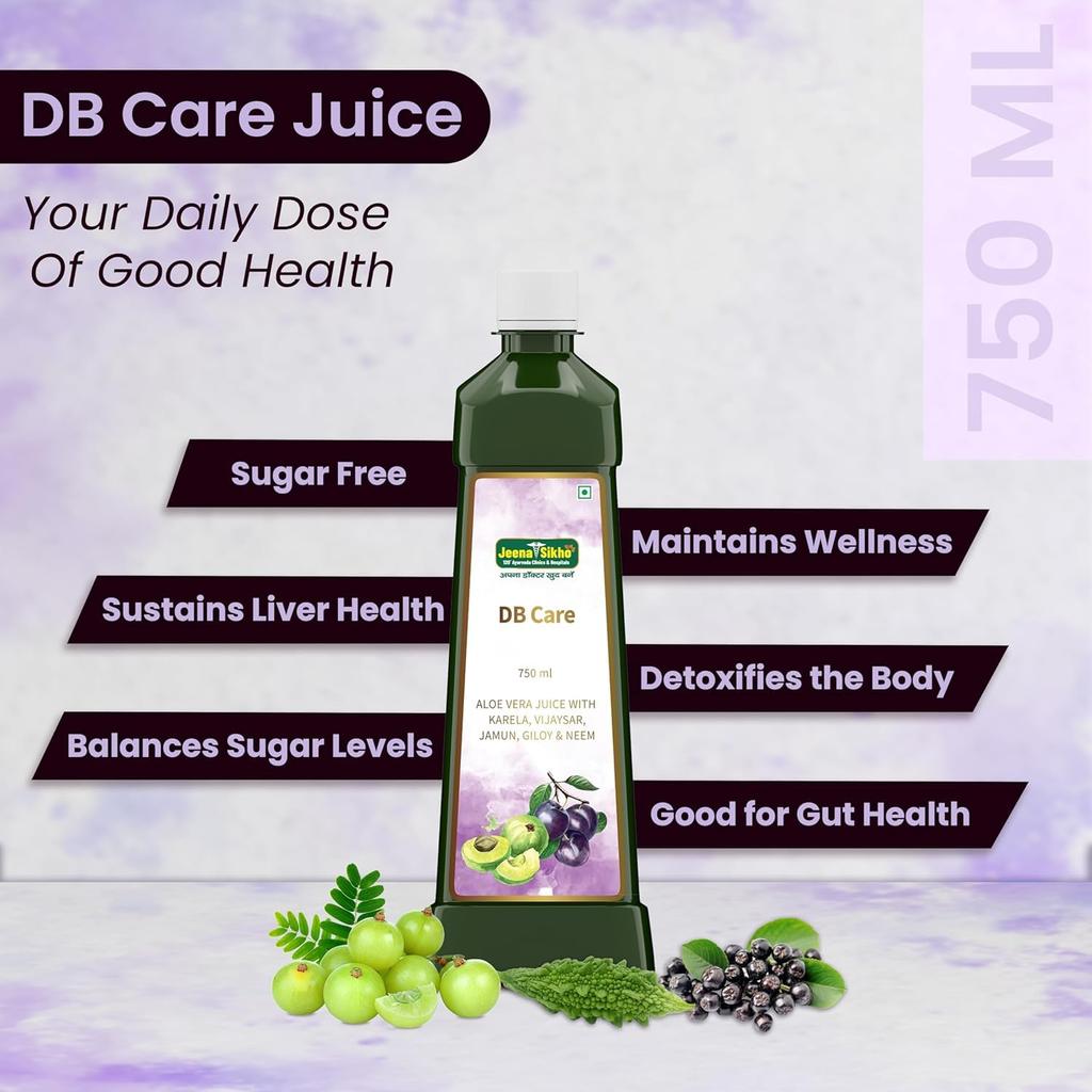 Jeena Sikho DB Care Juice | Natural BP Care Juice | Naturally Blended With Aloe Vera, Karela, And Jamun | For Wellness And Diabetes Care, 750ml,