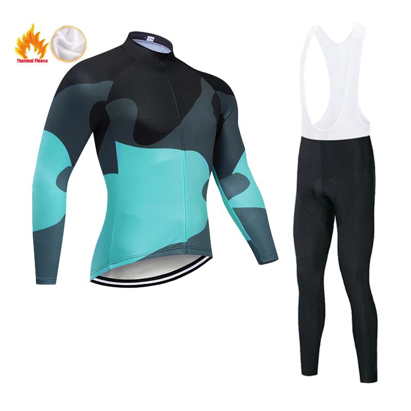 Fleece Men's  Warm Long-sleeved Suit Soad Bike Bicycle Jacket Overalls Riding Suit 2026 Winter Warm Cycling Clothing Set