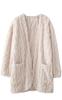 Yume Pyjama Flauschiges Boa Warm und Niedlich Loungewear für den Herbst und Perfekt für Kälteschutz Damen Strickjacke, Winter, (XL, Beige)