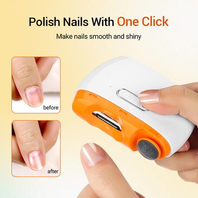 2 In 1 Electric Nail Clipper Polishing USB Rechargeable Nail Trimmer Automatic Nail Cutter for Children Adult