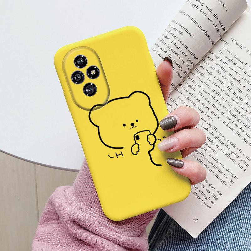 Beautiful Flowers For Honor 200 Case Cute Heart Leopard Print Cover Soft Silicone Matte Protective Funda For Honor 400 Lite Pro