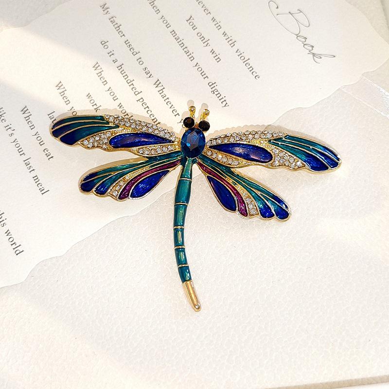 Elegante chinesische Retro-Emaille-Brosche Phönix & Schmetterling für Damen