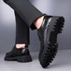 Fashion 2025 Men's Leather Derby Shoes Fashion Business Formal Oxfords with Thick Sole & Elevator Design Non-Slip Office Wear for Autumn