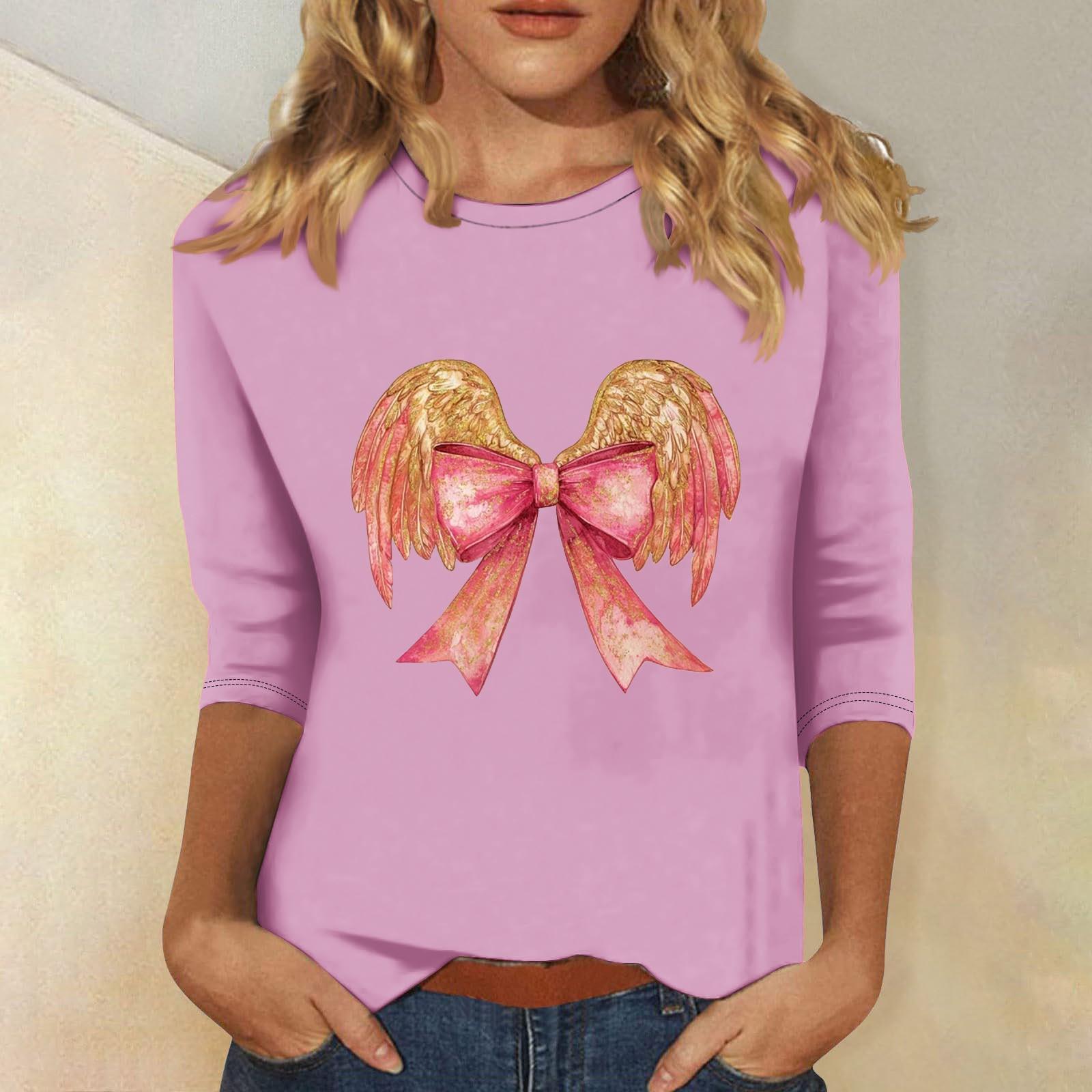 

Женская мода повседневная кофта с рукавом три четверти и круглым вырезом с принтом ко Дню святого Валентина L