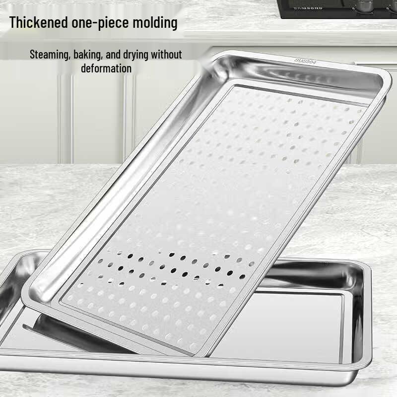 Perforated Stainless Steel Steaming & Baking Tray