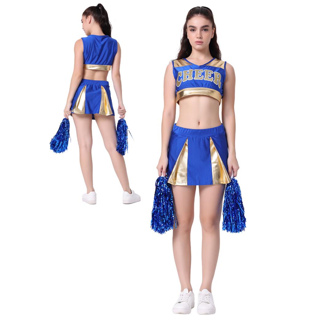Womens Cheerleader Outfit Uniform Fancy Short Skirt Set Cosplay Costume Halloween Cheerleader Costumes For Women