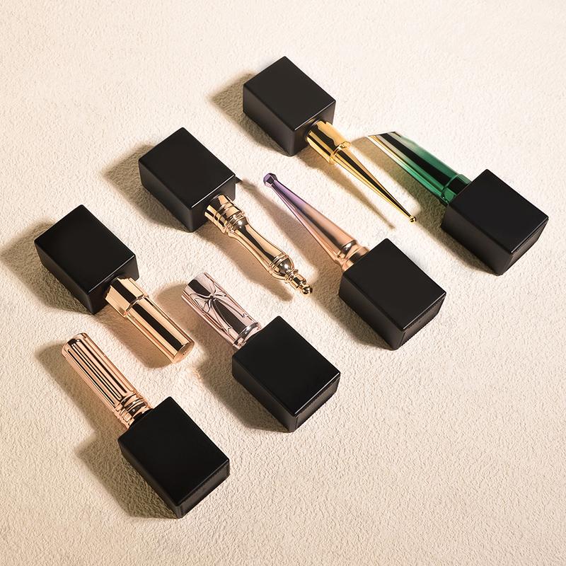 1Pcs New 15Ml Empty Glass Nail Polish Bottles Black Nail Gel Bottle Large Capacity Base Nail Glue