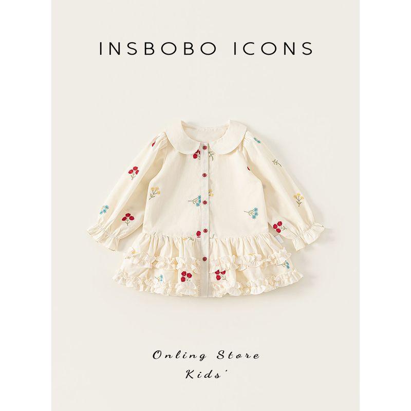 Insbobo Girls' Dress 2026 Spring New Children's Dress Baby Children's Clothing Stylish Princess Dress Spring Outfit