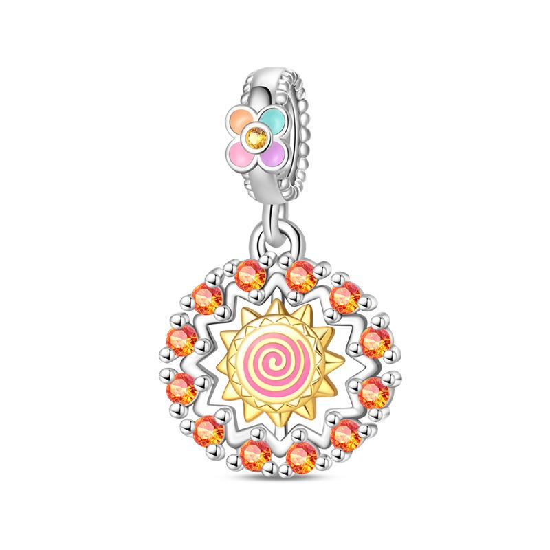 S925 Silver Summer Travel Cocktail Charm Pendant Handmade DIY Beaded Jewelry Accessories