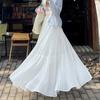 Purple Pleated Skirt for Women In Spring and Summer New High-waisted and Slim A-line Cover Hips with Large Pleated Skirt
