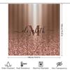 Champagne Rose Gold Glitter Monogram Shower Curtain For Bathroom Decor Customizable Size Available