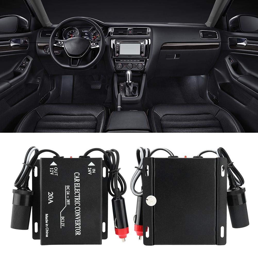 20A Car Power Converter Drop Transformer DC 24V to Power Converter Cigarette Lighter