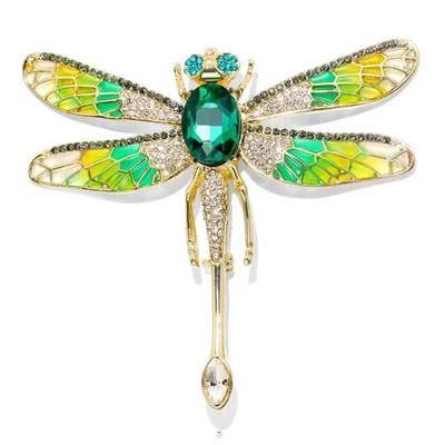Smart Dragonfly Brooch Women'S High-End Sense Niche Oil Dripping Rhinestone Brooch Accessories Exquisite Fashion Versatile Pin Clothing