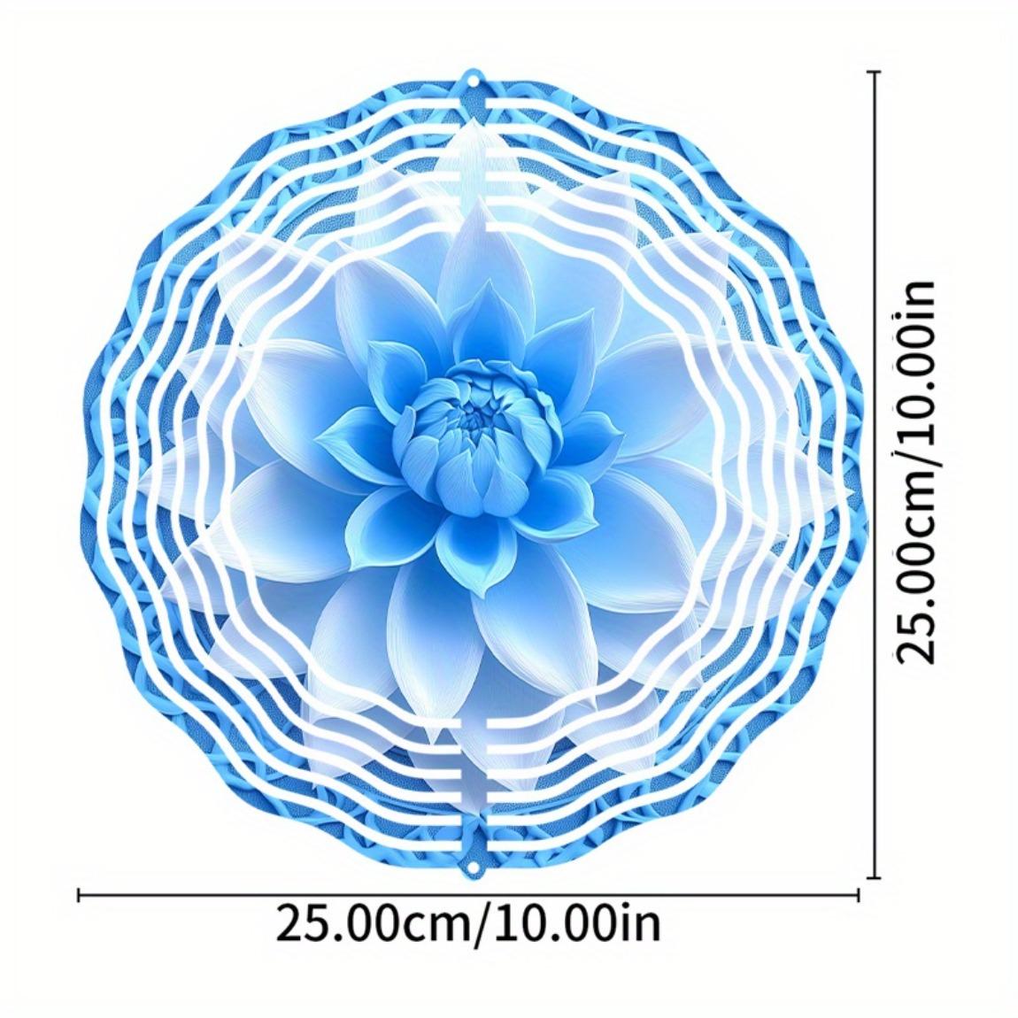 

Blue Petal 3D Metal Wind Spinner - Handcrafted Indoor/Outdoor Decorative Sculpture, No Battery Required - Unique Thanksgiving & Christmas 01A