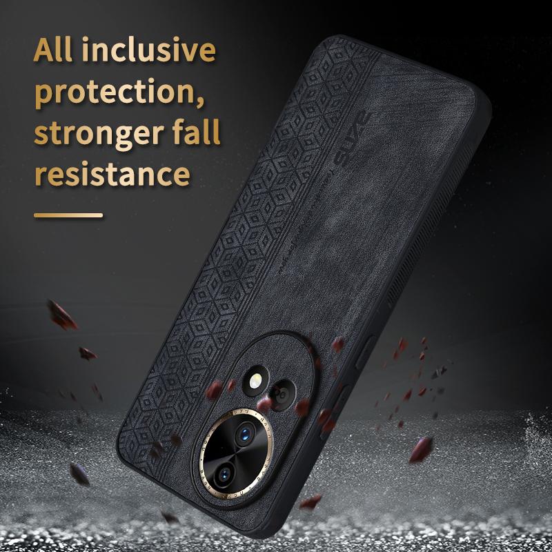 AZNS For Huawei nova 12 5G Cell Phone Case Anti-scratch Imprinted Leather + TPU Back Cover