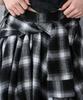 WEGO Irregular Hem Long Checkered Korean Size Black Women's Flannel-Like Skirt, Skirt, Fall/Winter Outfit, Streetwear, Casual, Style, Gift, F,