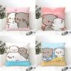 Cartoon Sweet Cute Cat Cushion Cover Eco Linen Pillow Case DoubleSided Print Breathable Durable Zipper Home Decor Gift