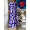 Women's Solid Color Printed Large Dress Solid Color Printing Large Swing Dress Female
